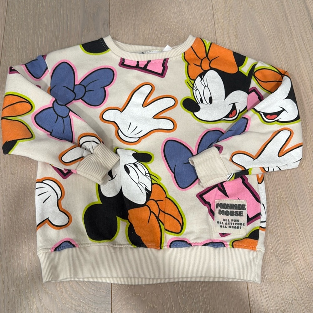EUC Zara Disney sweatshirt Minnie Mouse size 3/4